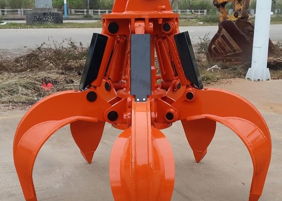 Industrial desperdice a máquina escavadora Orange Peel Grab hidráulico lutam o acessório