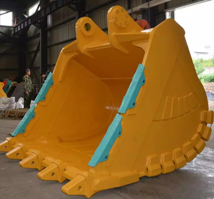 Força Q355 Excavator Bucket With Hardox400 Dentes Amarelo/Coração Negro Para Trabalho Pesado