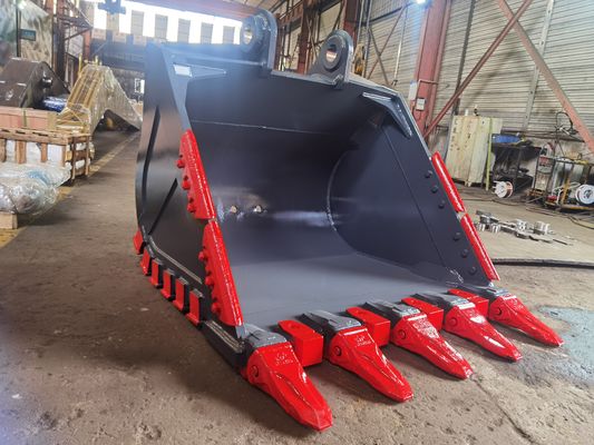 Balde de rocha Huitong para escavadeiras de 10 toneladas, mineração / quarry / blindagem de dupla camada com dentes de cinzel substituíveis Certificado CE, OEM disponível