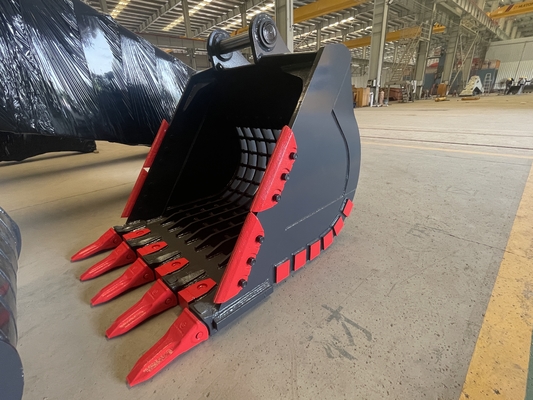 Balde de Rocha para Escavadeira Huitong com Pontas Reversíveis, Balde de Mineração de 25 T para Pedreira/Demolição, OEM Disponível