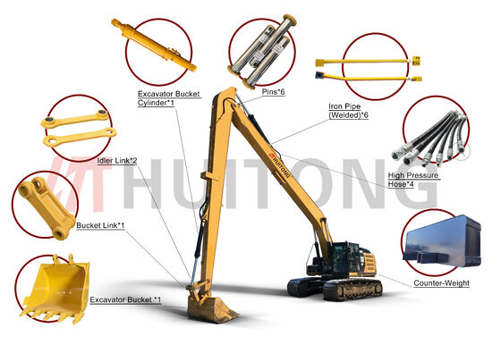 Huitong Long Reach Boom&Arm for 35-45 Ton Excavator Heavy Duty Steel for Dredging/Demolition
