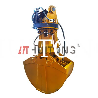Fornecimento de fábrica Excavadora Hidráulica Rotativa Clamshell Balde HUITONG Material Q355B de alta qualidade 11-16Ton 0,6-0,8m para re-manuseio de material / Escavação de fundações / Carregamento e descarregamento de embarcações