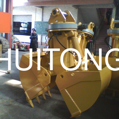 Fornecimento de fábrica Excavadora Hidráulica Rotativa Clamshell Balde HUITONG Material Q355B de alta qualidade 11-16Ton 0,6-0,8m para re-manuseio de material / Escavação de fundações / Carregamento e descarregamento de embarcações