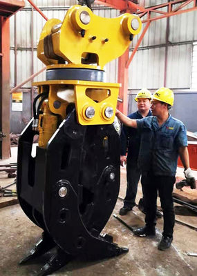 O rotador hidráulico do corte de madeira do OEM luta a máquina escavadora Bucket