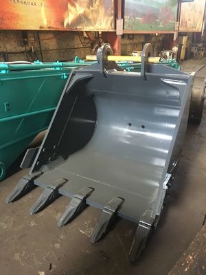 Balde de coleta de rocha pesada com dentes de alta resistência formado a partir de aço Q355 NM400 Hardox400
