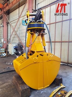 HUITONG Alta Qualidade Clamp Shell Bucket Rotating Hydraulic Clamshell Bucket para 5 10 20 30 45 Ton Excavator