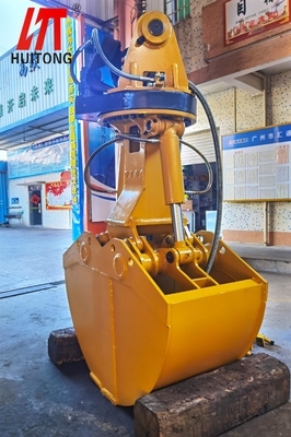 HUITONG Alta Qualidade Clamp Shell Bucket Rotating Hydraulic Clamshell Bucket para 5 10 20 30 45 Ton Excavator