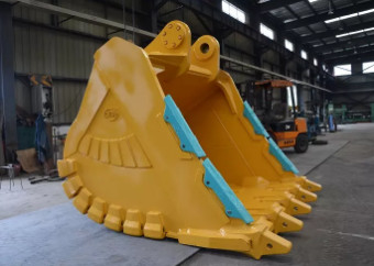 Força Q355 Excavadora Rock Bucket Hardox400 Amarelo/Negro Peso personalizado Novo Design