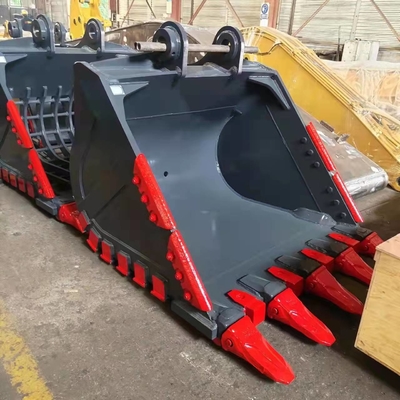Capacidade Excavadora pesada balde Q355B Hardox550 800-1200mm 0,25-4,3cbm Dentes de tungstênio