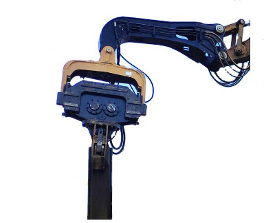 Excavadora de 30 toneladas Maquinaria de Construção Anexo de martelo vibratório hidráulico com braço de vice de 2,5 m e Q355/NM400/HARDOX450