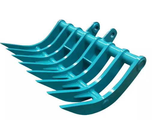 200-4000kg de aço de Escavação Pincel Rake com Tines afiados Paleta de cores personalizável