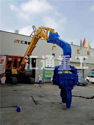 Certificado ISO 20Ton Excavator Hydraulic Pile Vibro Hammer With 2.5M Vice Arm Máquinas de Construção