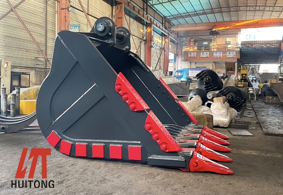Resistência Excavadora Rock Bucket Amarelo/Negro Q355/NM400/Hardox400 280-4300kg Dentes personalizados Nova condição