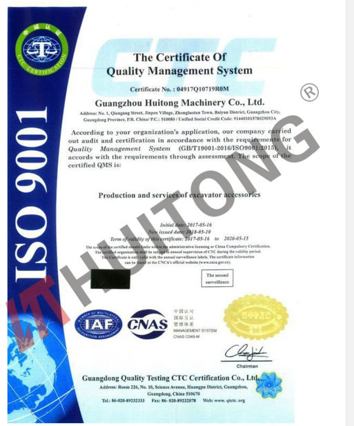 CHINA Guangzhou Huitong Machinery Co., Ltd. Certificações